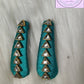 Sea Green Silk Thread Hair Clips Triangle Design for  kids, Luvih Couture
