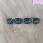 Sky Blue Oval Crystal Hair Clips For Women, Luvih Couture