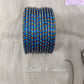 Sky Blue Oval Dot & Sparkle Glass Bangles for Girls , Teens, Women
