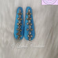Sky Blue  Silk thread Hair Clips Rhombus and dot shape for kids, toddlers, girls, Luvih Couture