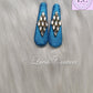 Sky Blue Rhombus Silk Thread Hair Clips  for kids, Girls, Teens, Women, Luvih Couture