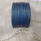 Sky Blue Glass Bangles Restocked Rund Dots & Sparkles for girls, Teens and Women