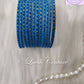 Sky Blue Glass Bangles Velvet for women