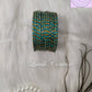 Teal Oval Dot & Sparkle Glass Bangles for Girls , Teens, Women