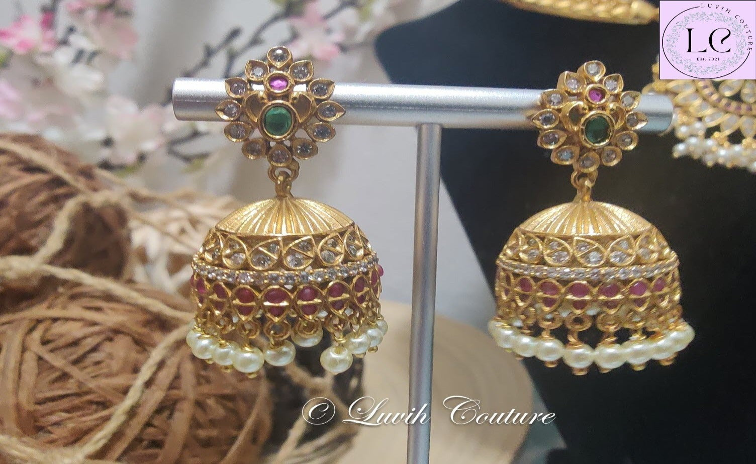 Floral Temple Earrings for girls, teens and women
