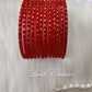 Tomato Red Glass Bangles Velvet 