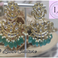 Pachi kundan earrings green, Luvih Couture