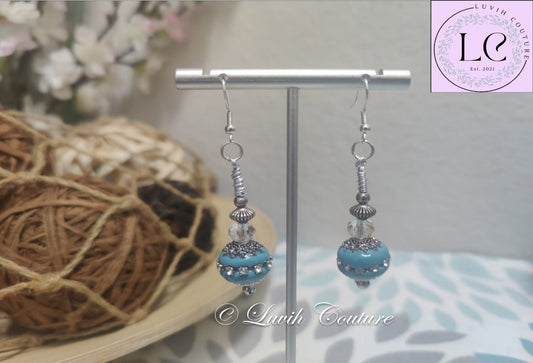 Turquoise Blue Vintage Earrings For Women, Luvih Couture