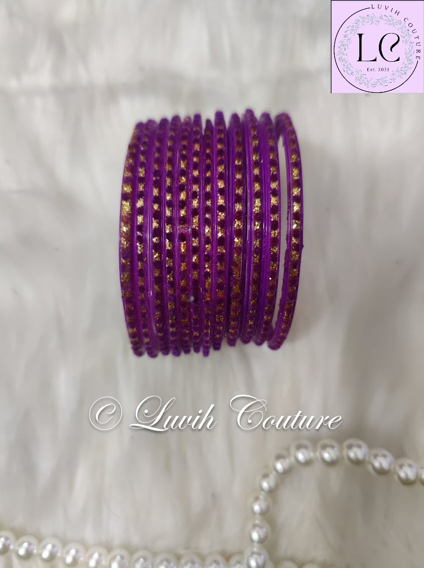 Violet Glass Bangles Velvet for women